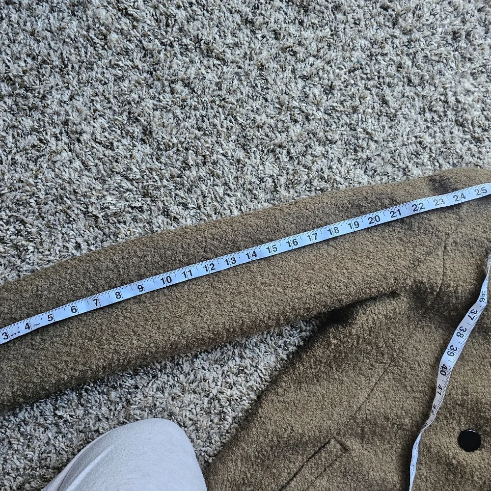 VTG Victorias Secret Mocca Mousse Tan Bouclé Midi Coat Button Y2K Size 12-14‎